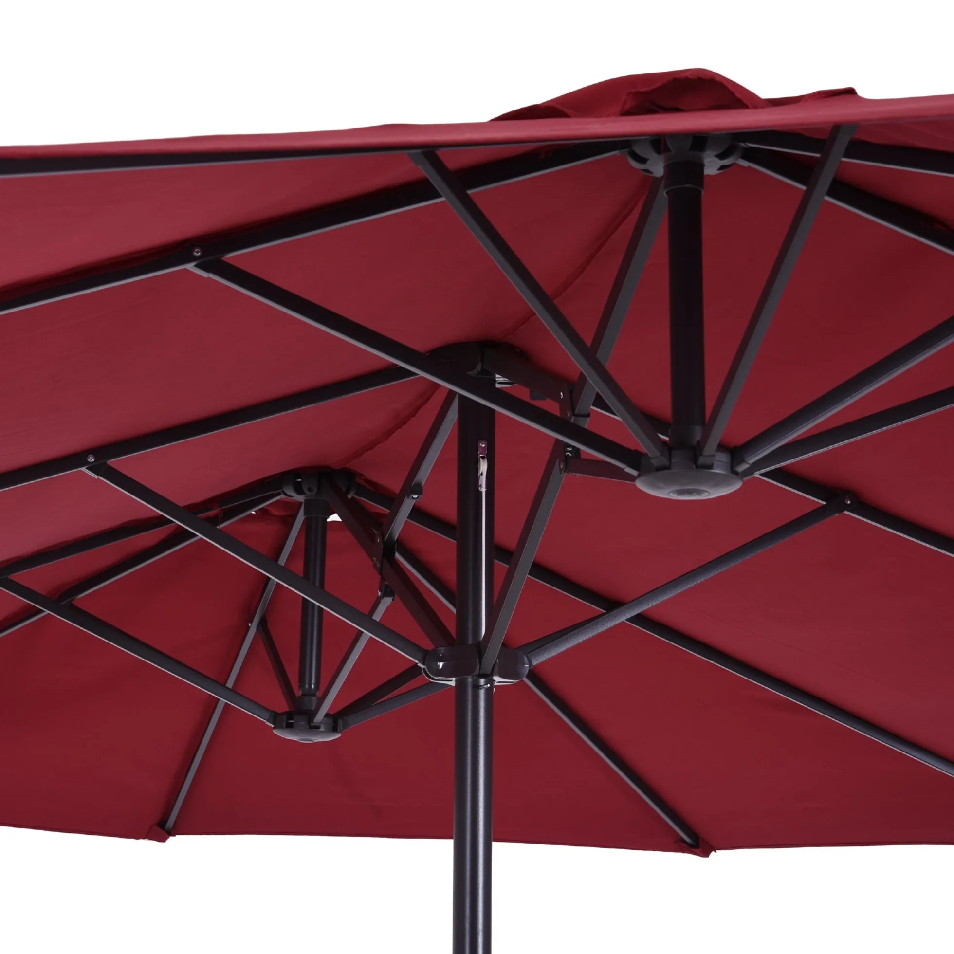 Outsunny Sombrilla Doble Extragrande Parasol Para Terraza Patio Protección Solar