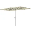 Outsunny Sombrilla Doble 4,5x2,6 M Con Manivela Impermeable Crema