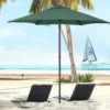 Outsunny Sombrilla Jardín Ø2x2 M Parasol De Aluminio Con Poste Desmontable Verde