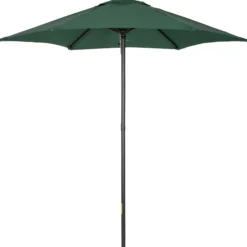 Outsunny Sombrilla Jardín Ø2x2 M Parasol De Aluminio Con Poste Desmontable Verde
