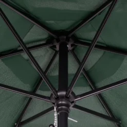 Outsunny Sombrilla Jardín Ø2x2 M Parasol De Aluminio Con Poste Desmontable Verde