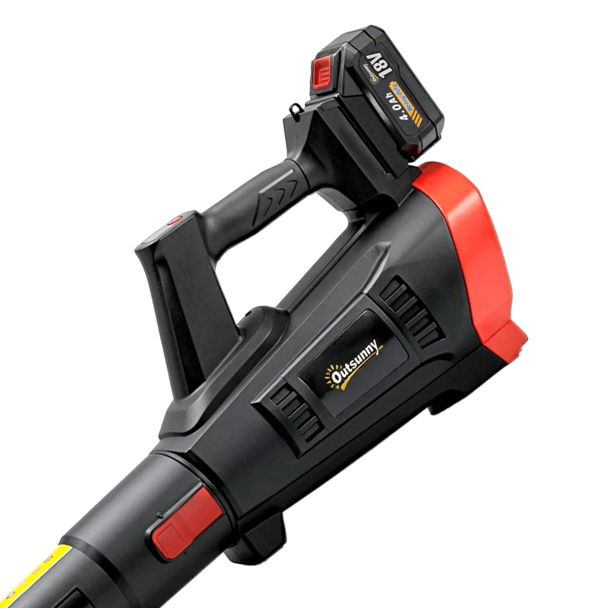 Outsunny Soplador De Hojas Sin Cable 18v Con 2 Baterías 4.0ah Y Cargador Negro