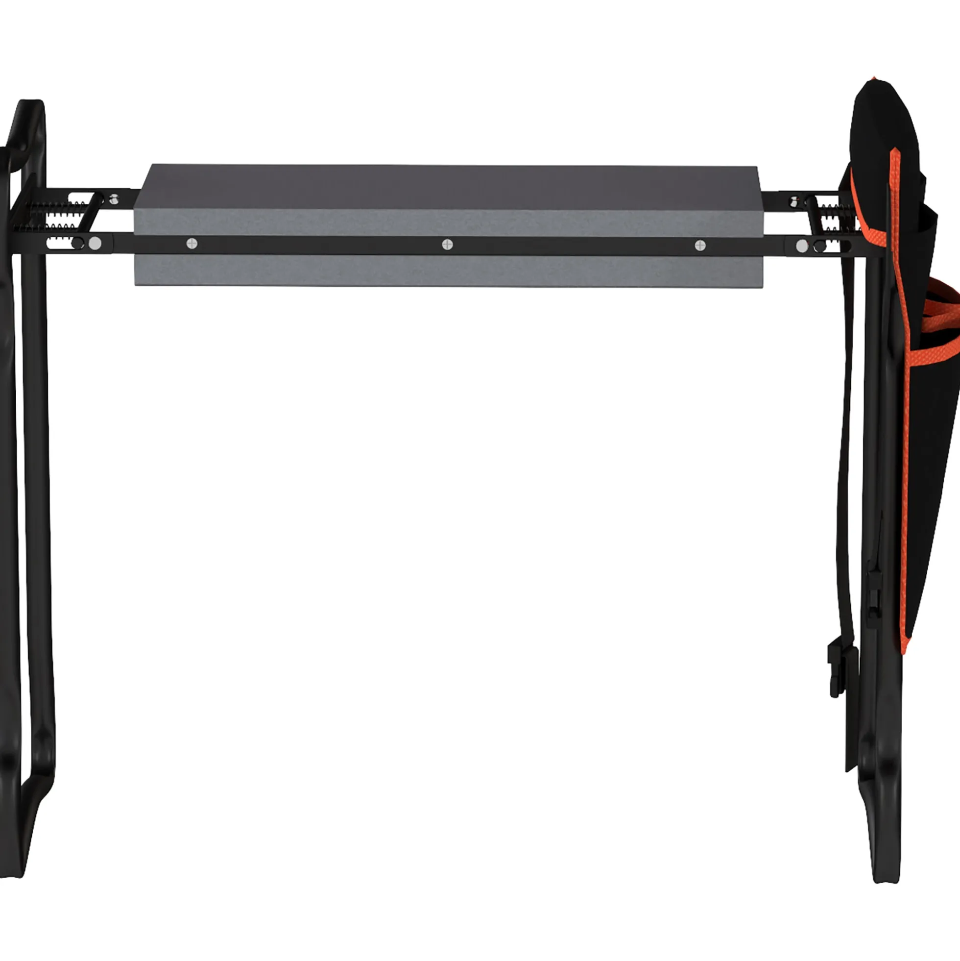 Outsunny Taburete De Jardín Plegable Con Bolsa De Herramientas Carga 150kg Negro