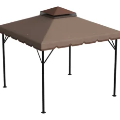 Outsunny Techo De Repuesto Para Cenador 3x3 M Techo Doble Upf 30+ Caqui