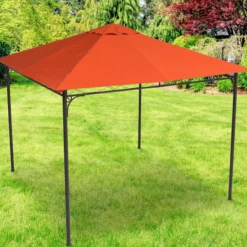Outsunny Techo De Repuesto 300x300 Cm Cenador De Jardín Con 8 Orificios Naranja