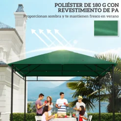 Outsunny Techo De Repuesto 300x300 Cm Cenador De Jardín Con 8 Orificios Verde