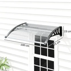 Outsunny Tejadillo De Protección 75x100cm Marquesina Para Puerta Transparente