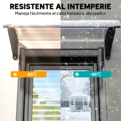 Outsunny Tejadillo De Protección 75x100cm Marquesina Para Puerta Transparente