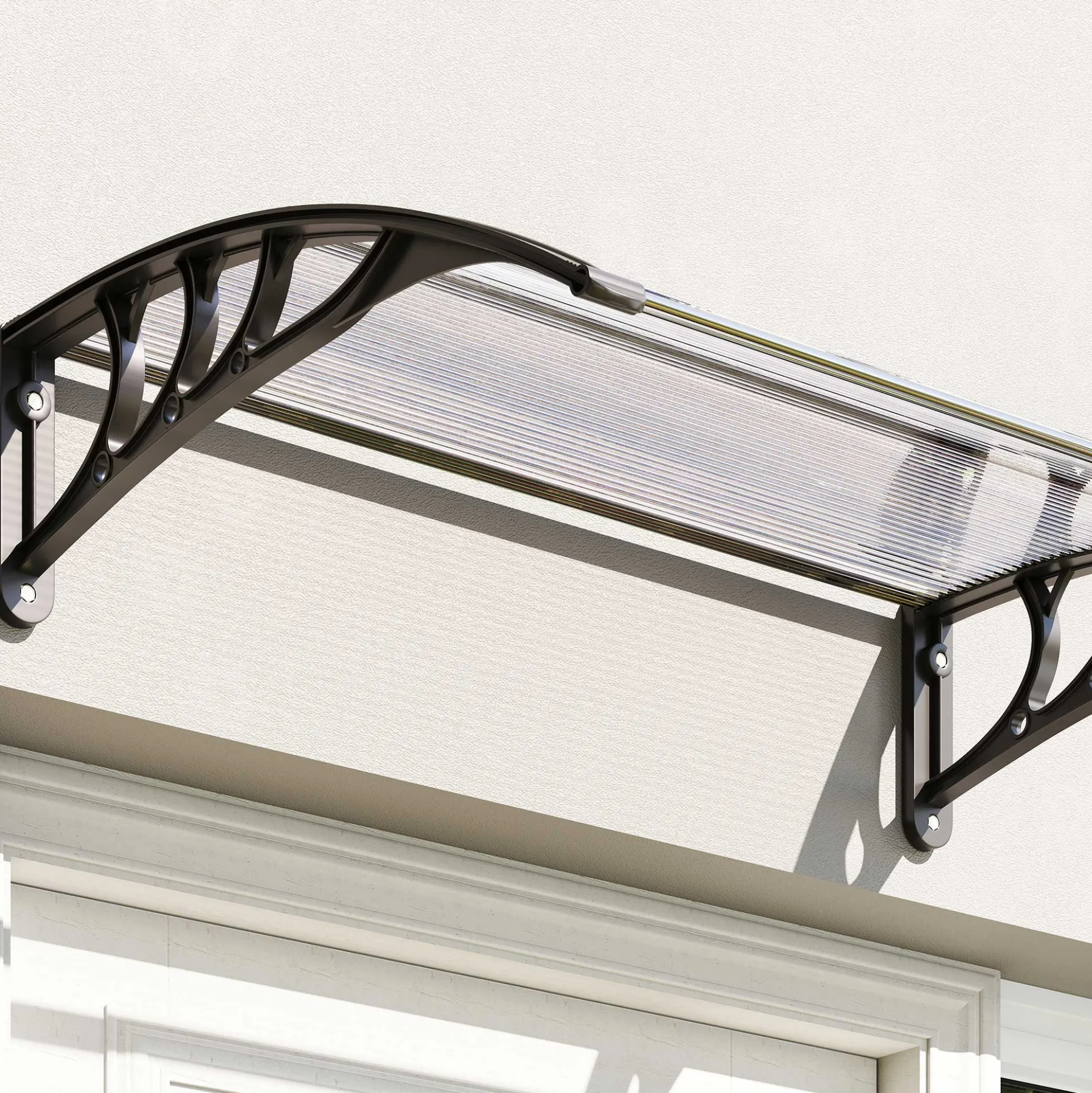 Outsunny Tejadillo De Protección 75x100cm Marquesina Para Puerta Transparente