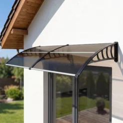 Outsunny Tejadillo De Protección 200x96 Cm Para Puertas Y Ventanas Marrón