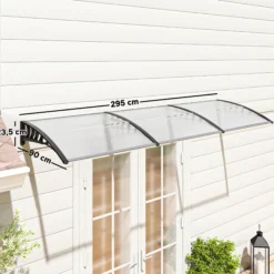 Outsunny Tejadillo De Protección Contra Sol Y Lluvia Para Puertas 90x295x23,5 Cm