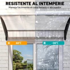 Outsunny Tejadillo De Protección Para Puertas Ventanas Contra Sol Y Lluvia