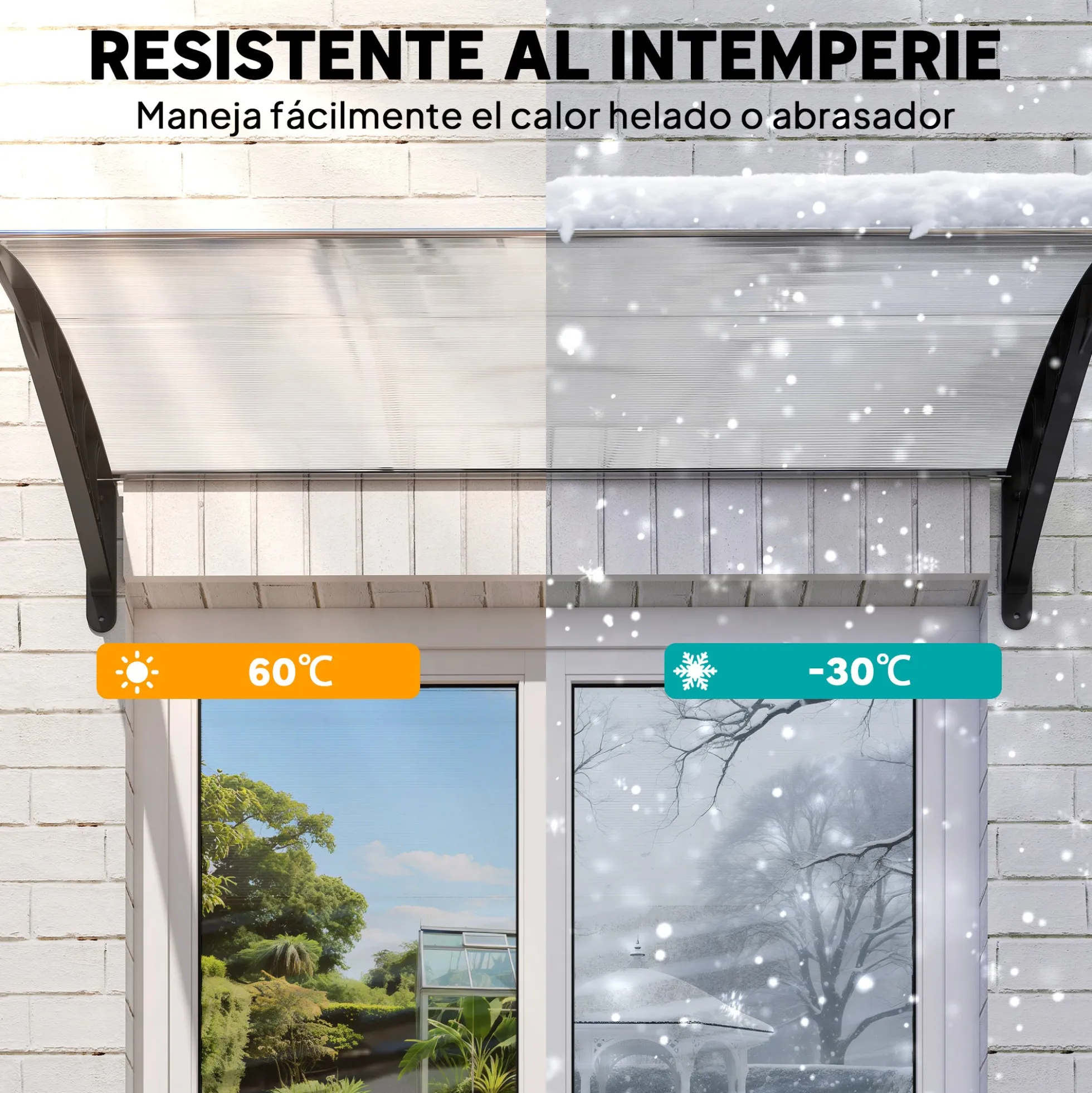 Outsunny Tejadillo De Protección Para Puertas Ventanas Contra Sol Y Lluvia