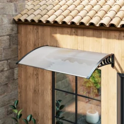 Outsunny Tejadillo De Protección Para Puertas Ventanas Contra Sol Y Lluvia