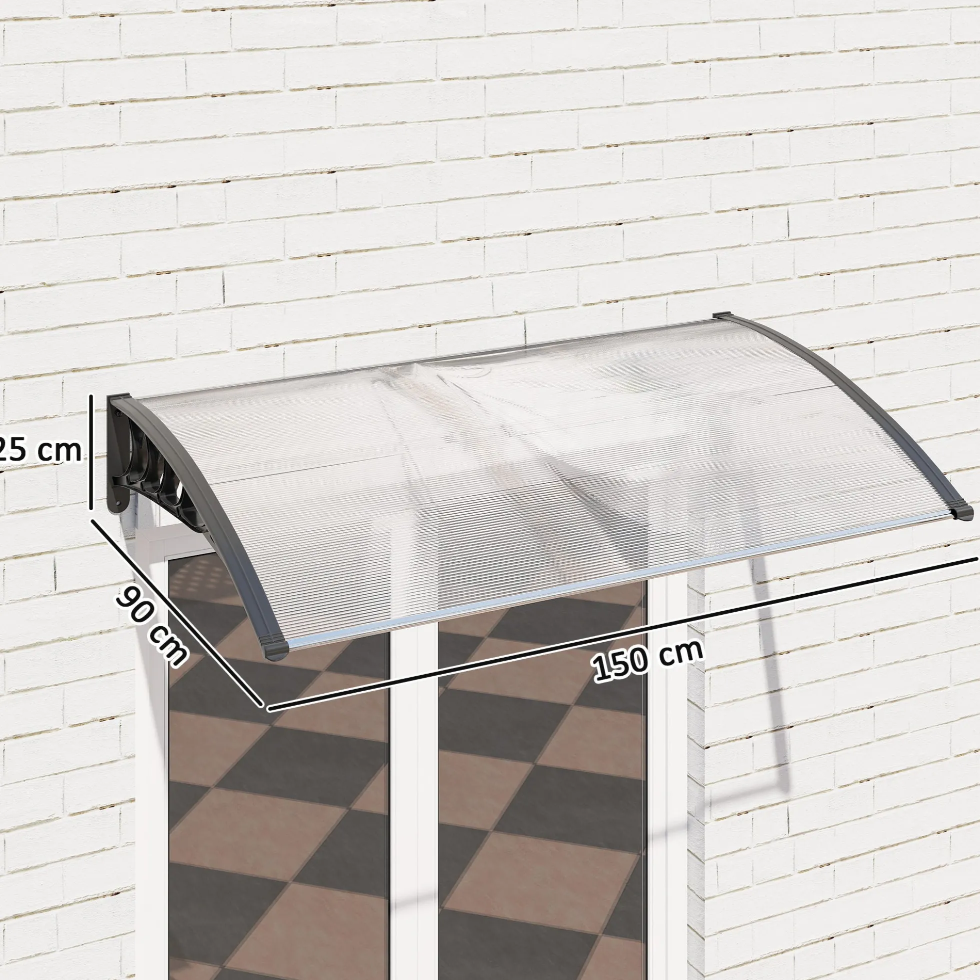 Outsunny Tejadillo De Protección Para Puertas Ventanas Contra Sol Y Lluvia