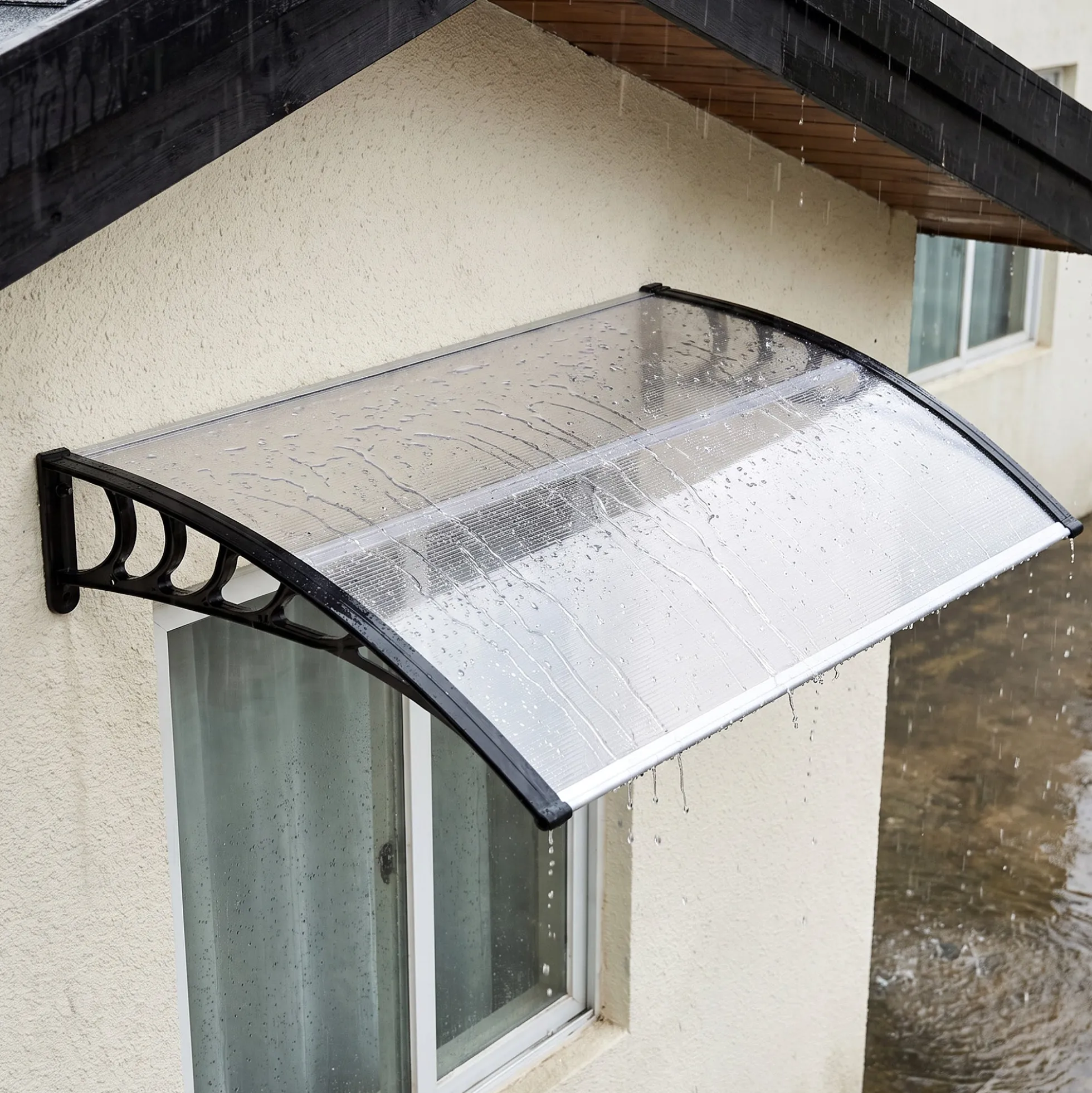 Outsunny Tejadillo De Protección Para Puertas Ventanas Contra Sol Y Lluvia