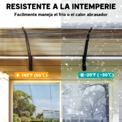Outsunny Tejadillo De Protección 303x96 Cm Para Puertas Y Ventanas Marrón