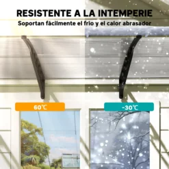 Outsunny Tejadillo De Protección 303x96 Cm Marquesina Exterior Para Puertas