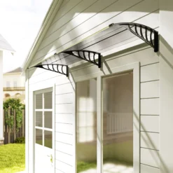 Outsunny Tejadillo De Protección 200x96 Cm Para Puertas Y Ventanas Transparente