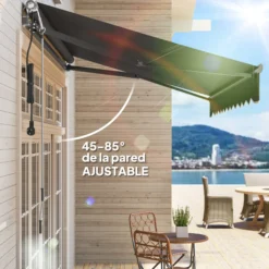 Outsunny Toldo Eléctrico Retráctil Con Mando A Distancia 3x2,5 M Gris Oscuro