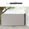 Outsunny Toldo Lateral Retráctil Pantalla Enrollable 300x140 Cm Gris Claro