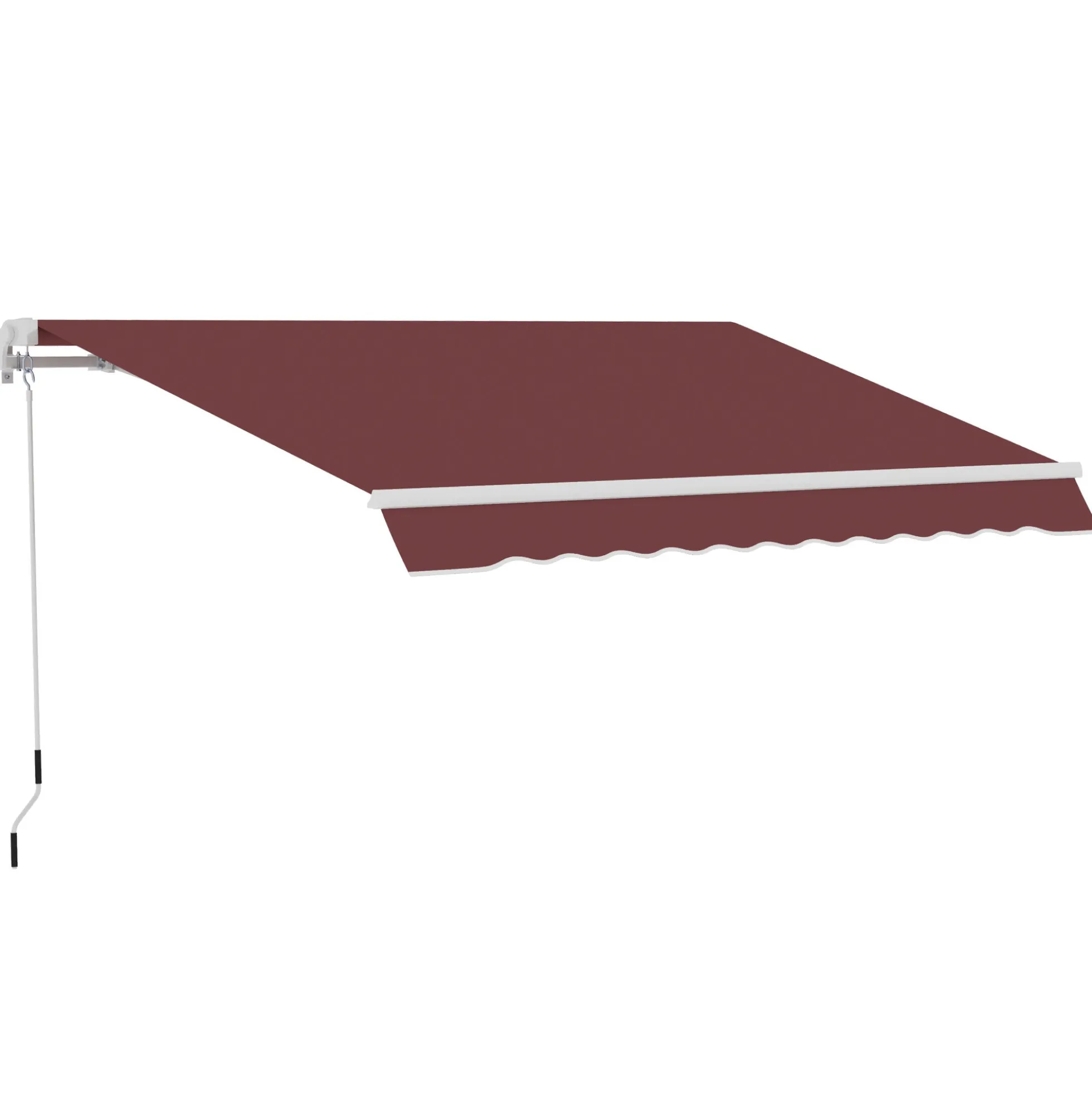 Outsunny Toldo Manual Retráctil 3,5x2,5 M Con Ángulo Ajustable Manivela Rojo