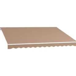 Outsunny Toldo Manual Retráctil 350x250 Cm Con Manivela De Metal Marrón