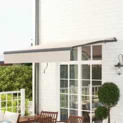 Outsunny Toldo Manual Retráctil 3x2 M Ajustable Con Manivela Protección Uv50+