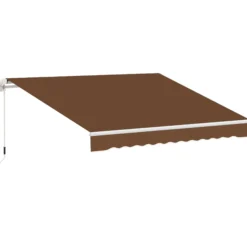Outsunny Toldo Manual Retráctil Plegable Con Manivela Exterior 295x245 Cm Café