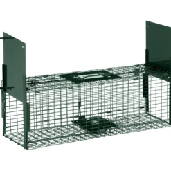 Outsunny Trampa Para Animales Vivos 60x18x20 Cm Con 2 Puertas Verde