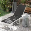Outsunny Tumbona Jardín Exterior Con Ruedas Respaldo Ajustable 166x60x84 Cm Gris