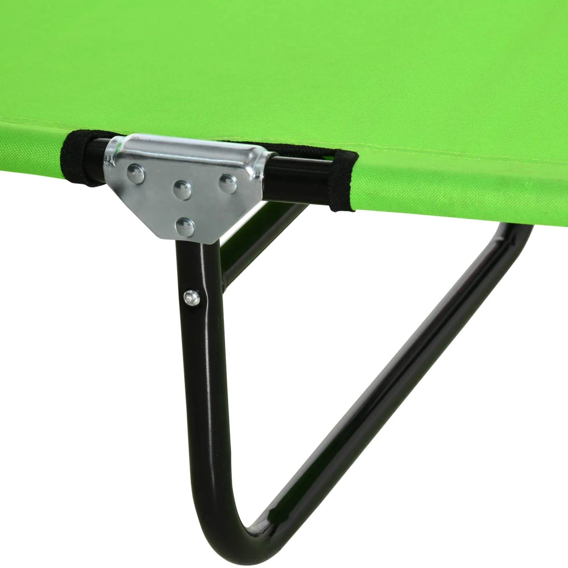 Outsunny Tumbona Plegable De Jardín Con Respaldo Ajustable Almohada Acero Verde