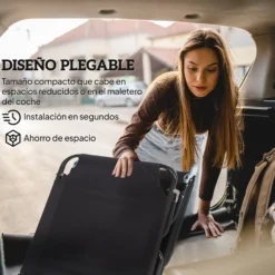 Outsunny Tumbona Plegable Reclinable Ajustable De 5 Posiciones 188x56x28cm Negro