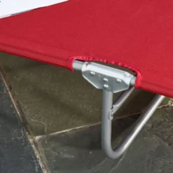Outsunny Tumbona Plegable Respaldo Ajustable En 5 Niveles 187x55x24 Cm Burdeos