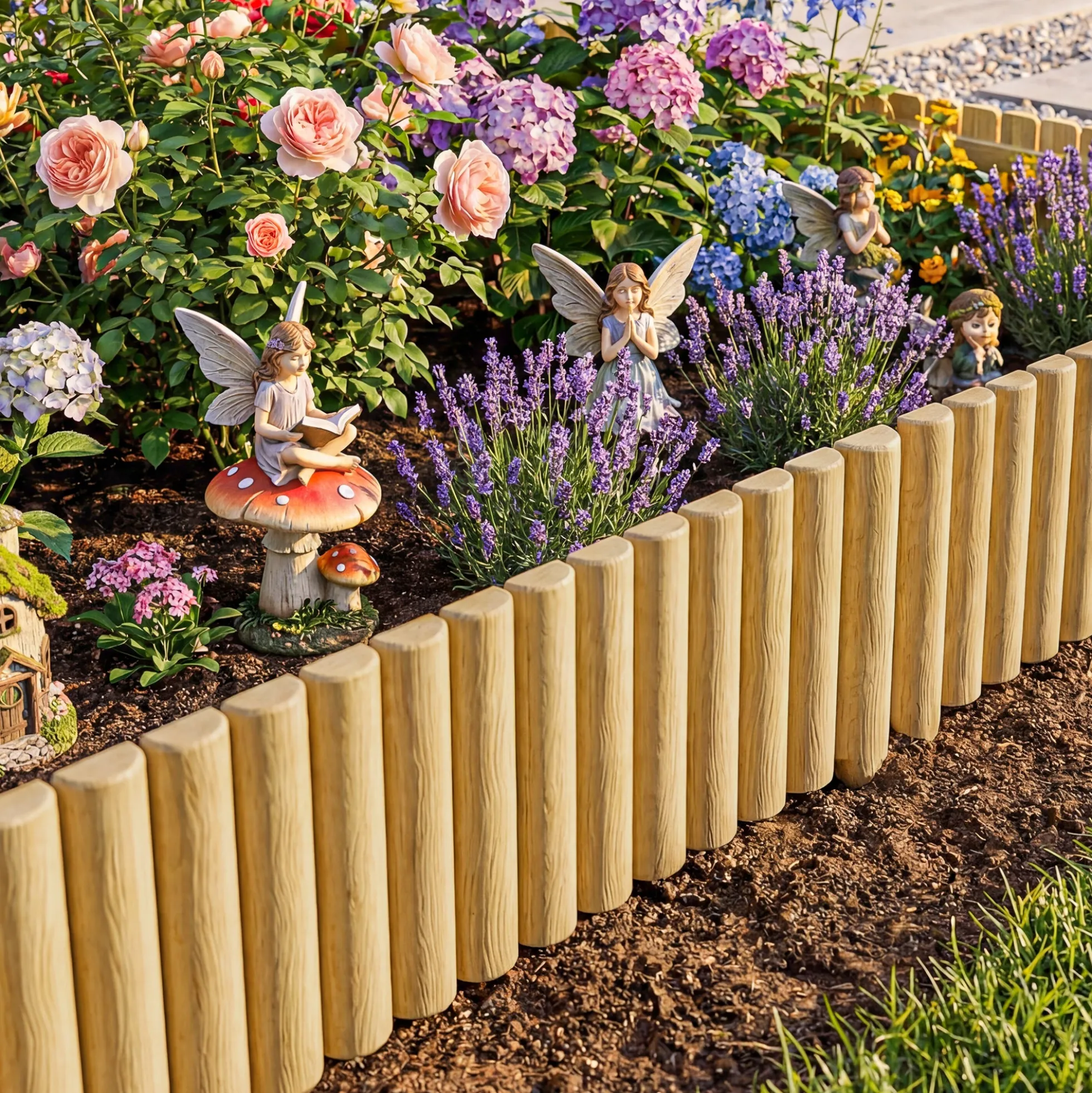 Outsunny Valla De Jardín De Madera 176x38 Cm Para Huerto Patio Natural