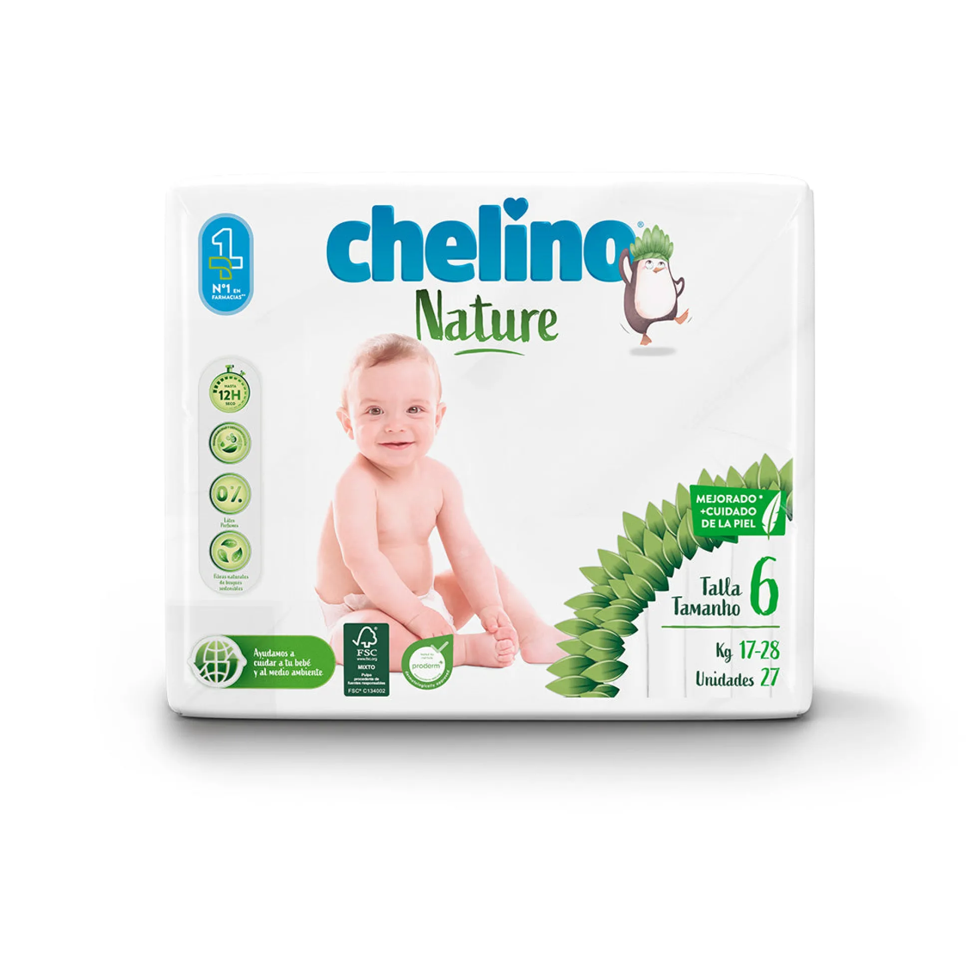 Pañales T6 17-28 kg Chelino Nature 27 unidades