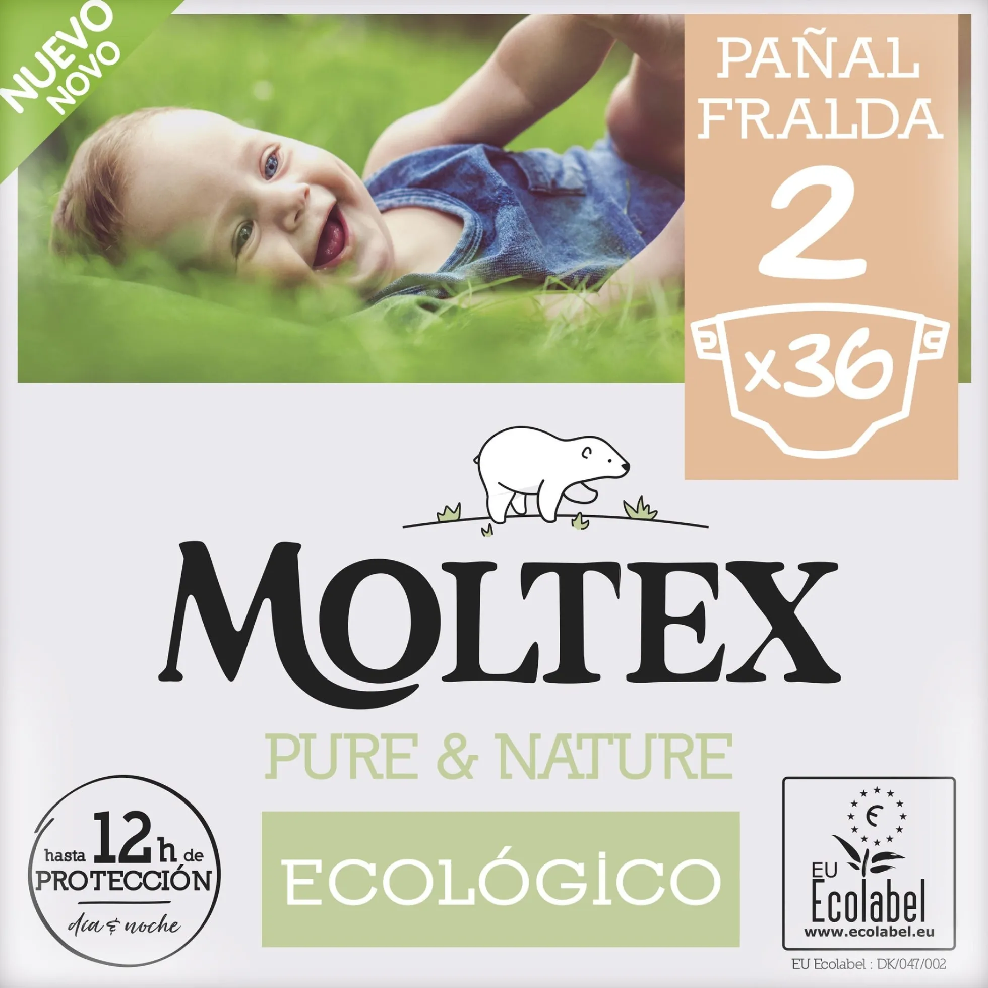 PañalesT2 (3-6 kg) Moltex Pure & Nature, 36 Uds