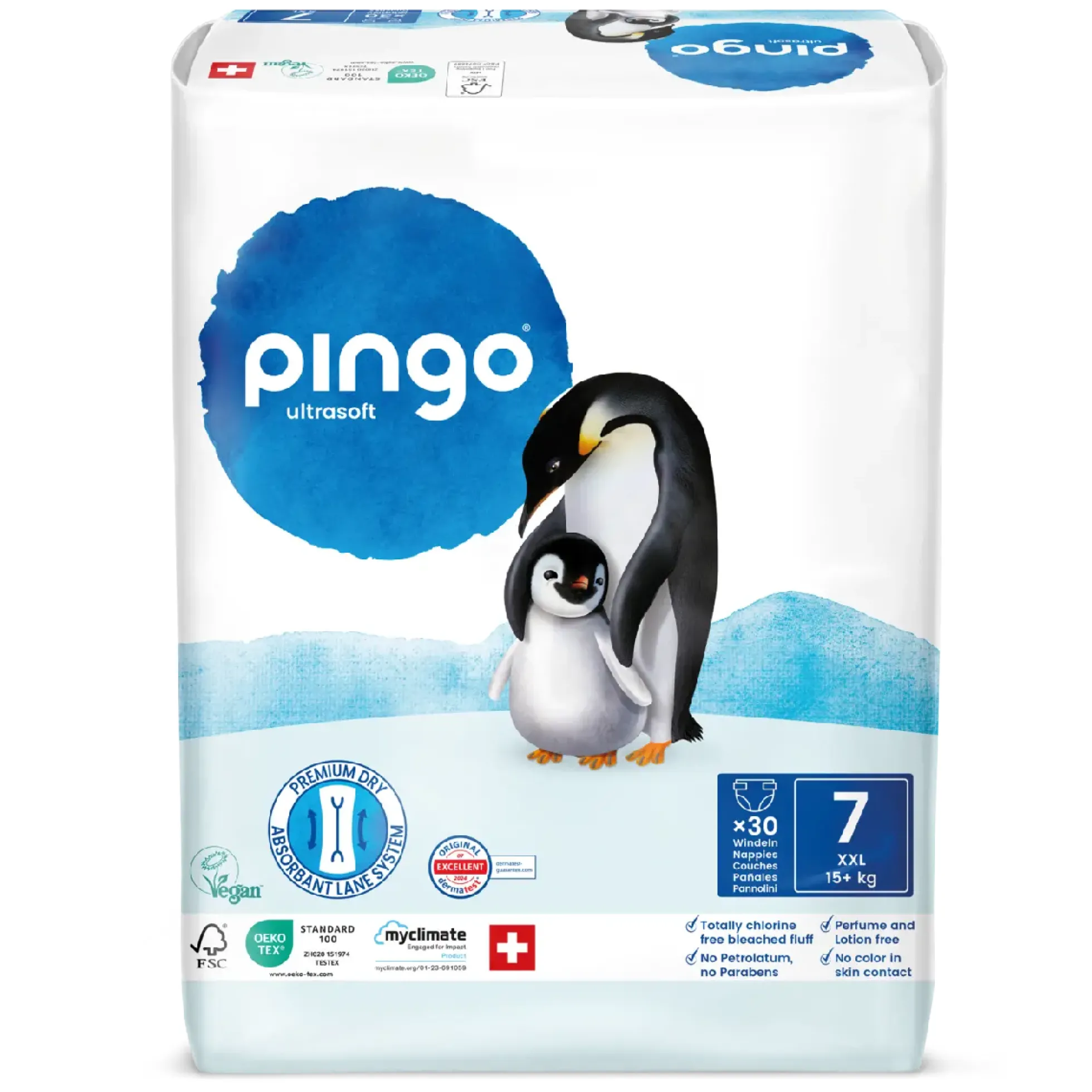Pañales T7 XXL (+15kg) Pingo 30 Uds
