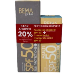 Pack Ahorro Cremas Solares Facial & Corporal SPF50 Bema 50 + 50 ml