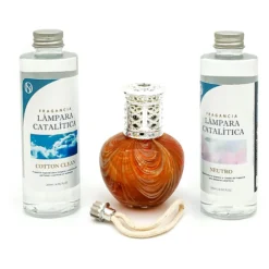 Pack Ahorro Lámpara Catalítica Orange Waves + Fragancia Cotton Clean 200ml + Limpiador Neutro 200ml + Mecha Repuesto