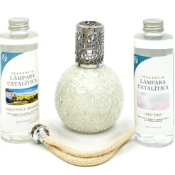 Pack Ahorro Lámpara Catalítica Mosaico Blanco + Aroma Provence Breeze 200ml + Limpiador Neutro 200ml + Mecha Repuesto