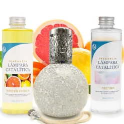 Pack Ahorro Lámpara Catalítica Mosaico Blanco + Fragancia Winter Citrus 200ml + Limpiador Neutro 200ml + Mecha Repuesto