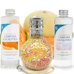 Pack Ahorro Lámpara Catalítica Mosaico Bicolor + Fragancia Waikiki Melon 500ml + Limpiador Neutro 200ml + Mecha Repuesto