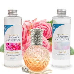 Pack Ahorro Lámpara Catalítica Orange Diamonds + Fragancia Bed Of Roses 500ml + Limpiador Neutro 200ml + Mecha Repuesto