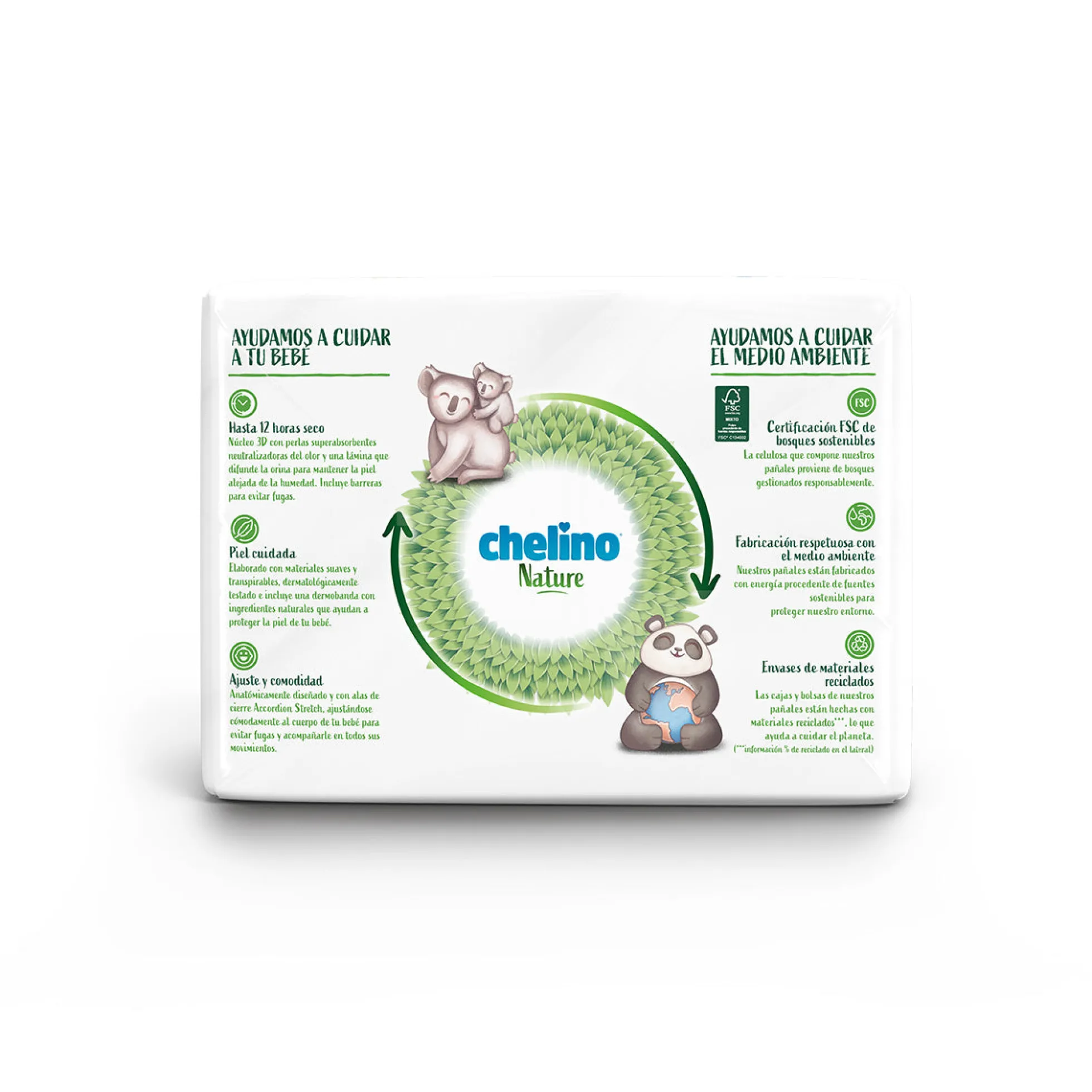 Pack ahorro Pañales T2 3-6 kg Chelino Nature 112 Uds
