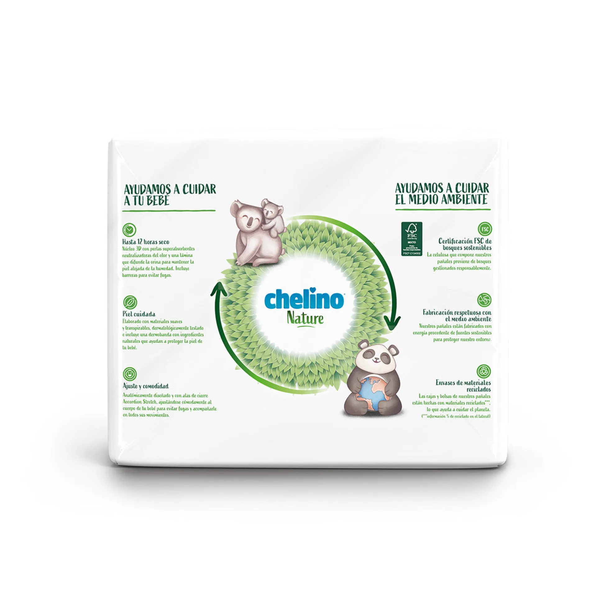 Pack ahorro pañales T6 17-28 kg Chelino Nature 108 Uds