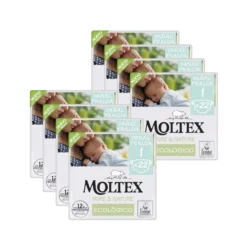 Pack Ahorro Pañales T1 (2-5kg) Moltex Pure & Nature, 176 Uds