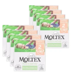 Pack Ahorro PañalesT2 (3-6 kg) Moltex Pure & Nature, 288 Uds