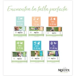 Pack ahorro Pañales T2 (3-6 kg) Moltex Pure & Nature, 144 Uds