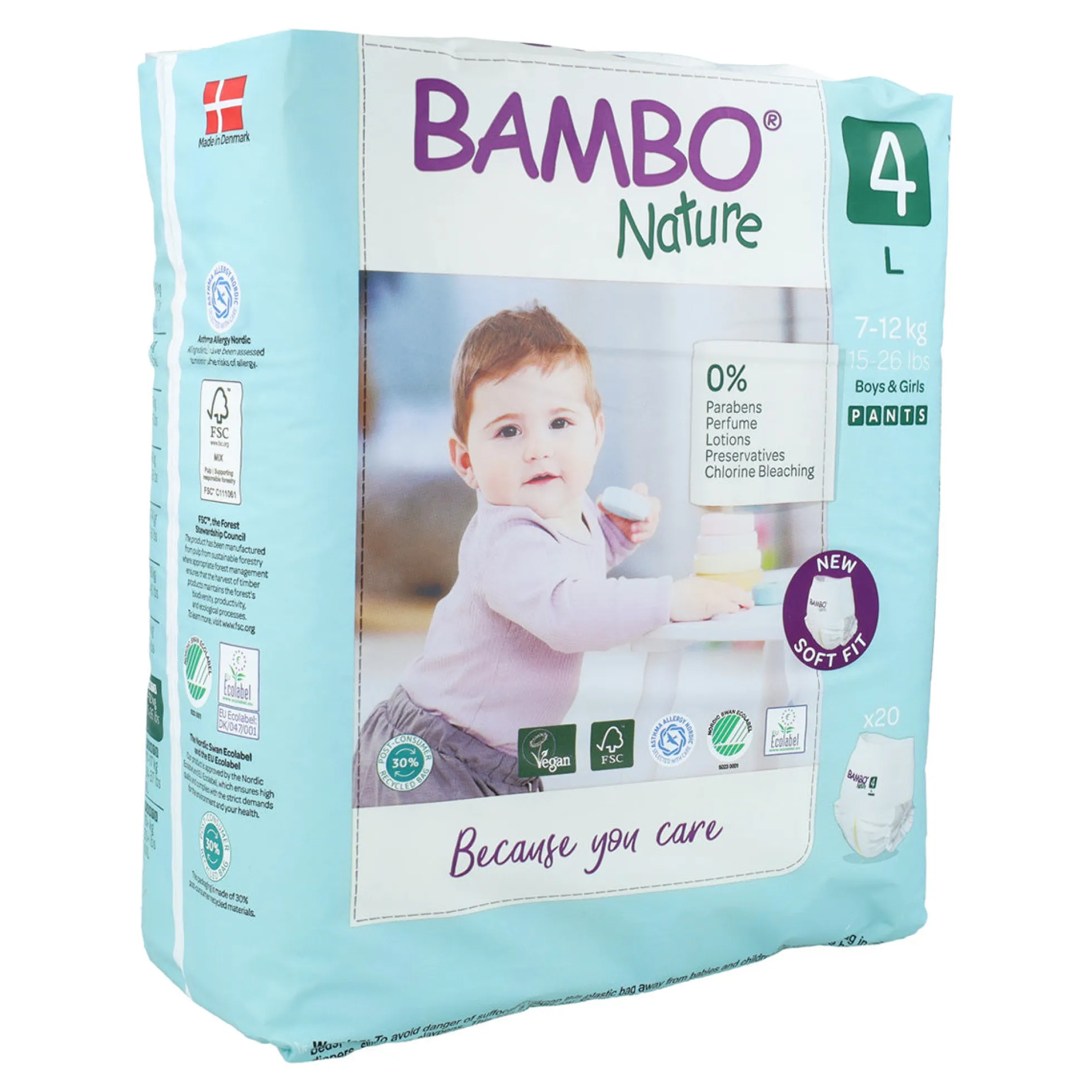 Pack ahorro Pañal Pants T4 (7-12Kg) Bambo 80 uds